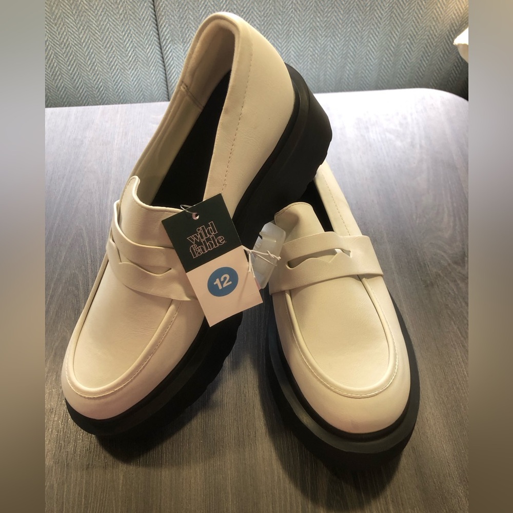 wild fable White Chunky-Platform Penny Loafers